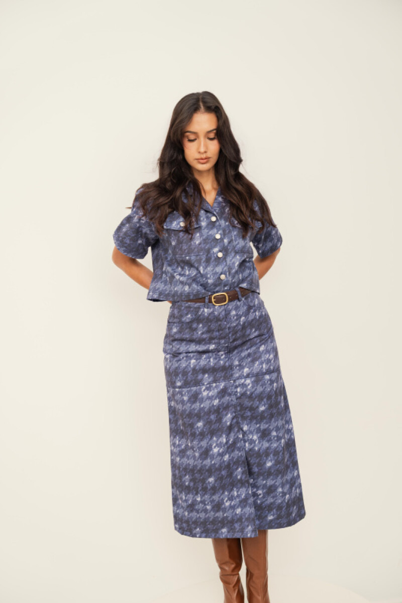 FALDA ILSE DENIM TIE-DYE HOUNDSTOOTH FALDA ILSE DENIM TIE-DYE HOUNDSTOOTH