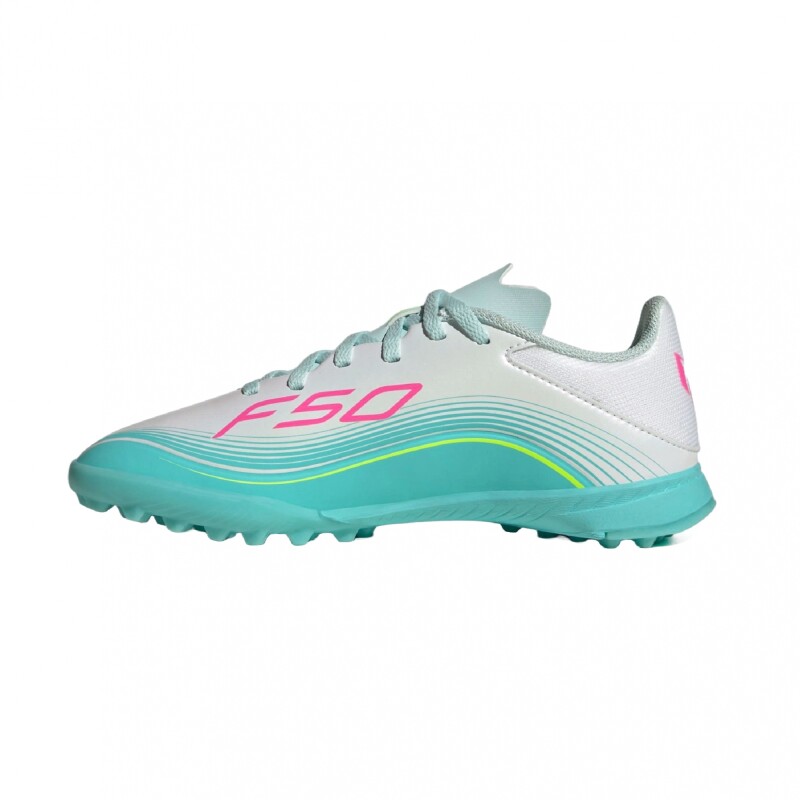 Championes adidas F50 Messi League TF De Niño White Flash Aqua