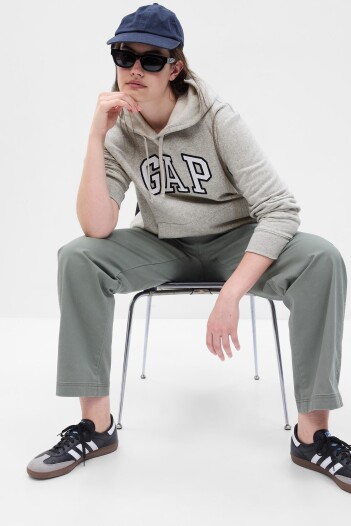 Canguro Logo Gap Con Felpa Mujer Light Heather Grey