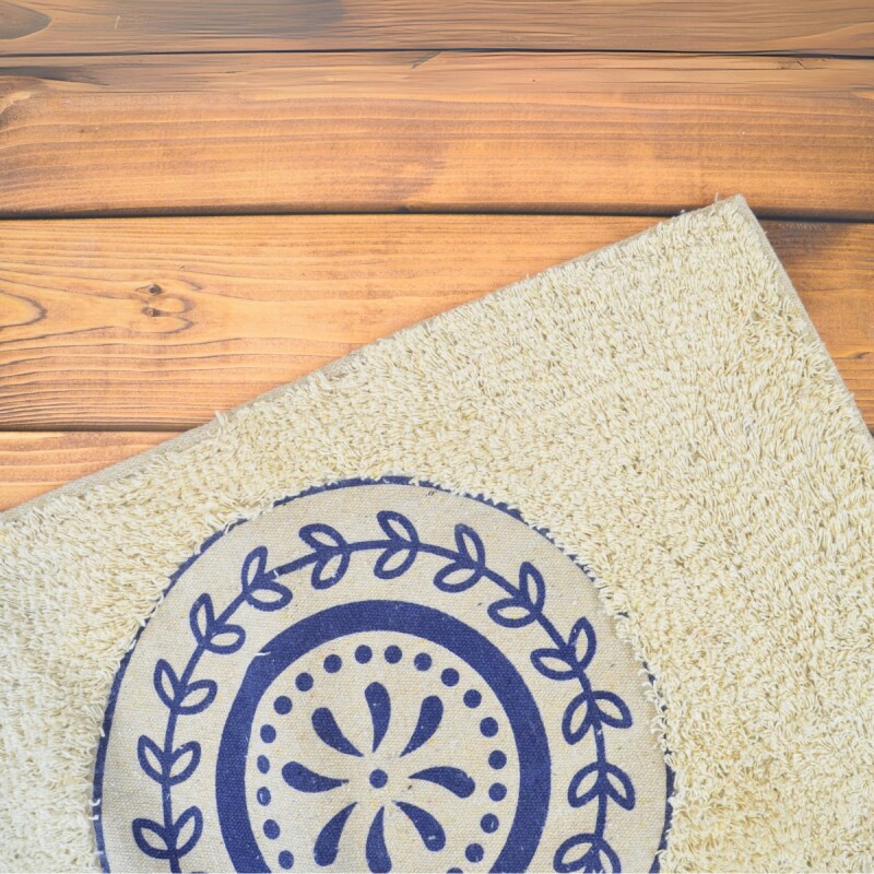 Alfombra 40x60cm AZUL Y NATURAL