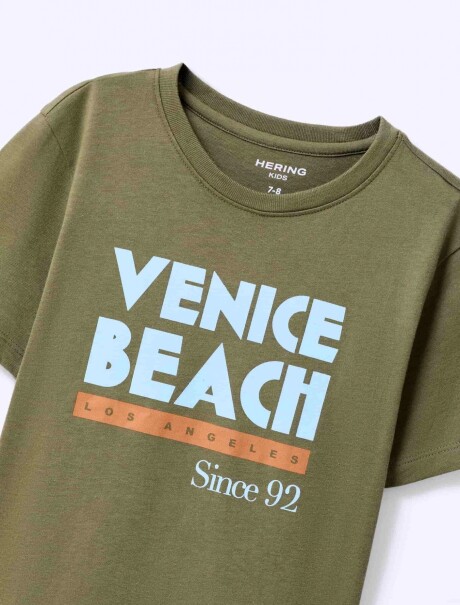 CAMISETA INFANTIL CON ESTAMPA VERDE