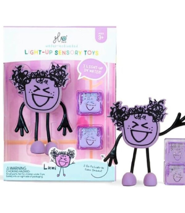 Set de personaje Glo Pals Blair con dos cubos iluminados Violeta