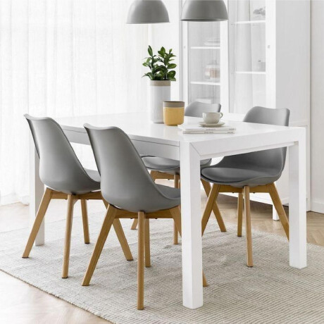SILLA DE COMEDOR EAMES ACOLCHONADA Silla Eames Gris con Asiento Acolchado