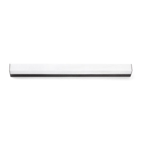 Aplique de pared rectang. p/baño negro 12W cálida FA2200