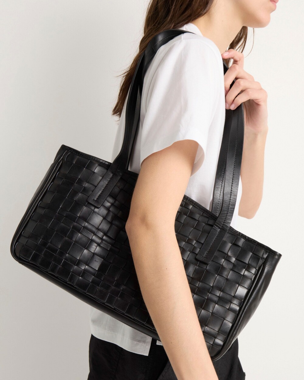 Bolso The Knit Bag en cuero vacuno Negro