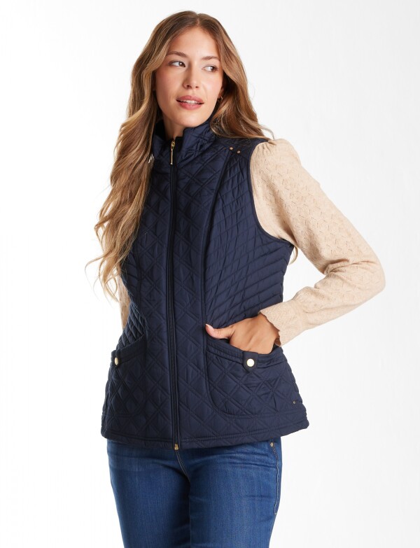 Chaleco Capitoneado & Forro Símil Piel AZUL