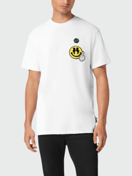 PHILIPP PLEIN - camiseta blanca Smile de manga corta Blanco