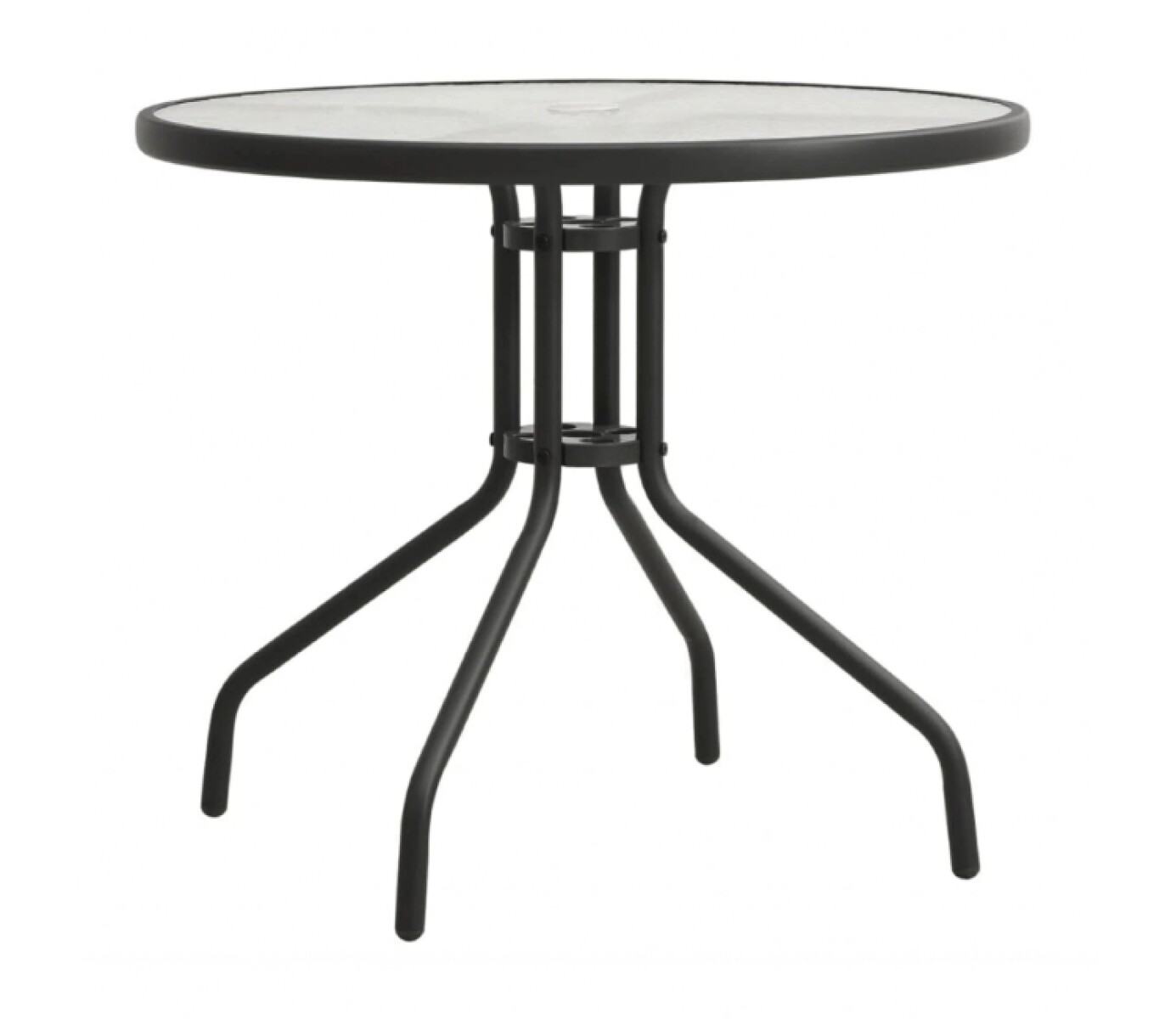 Mesa Jardin Vidrio Negra 0.80 