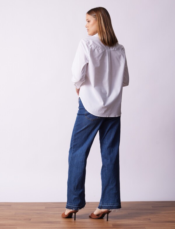 Camisa Aplique Brillo BLANCO