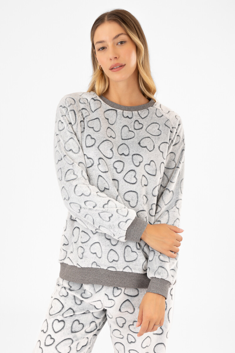 Pijama heart fleece Gris