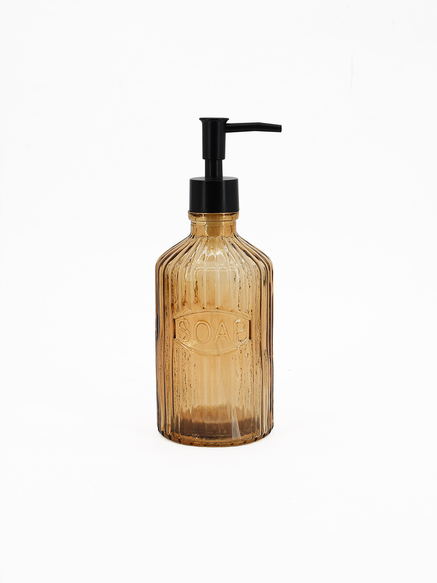 DISPENSADOR DE JABON VIDRIO - MARRON 
