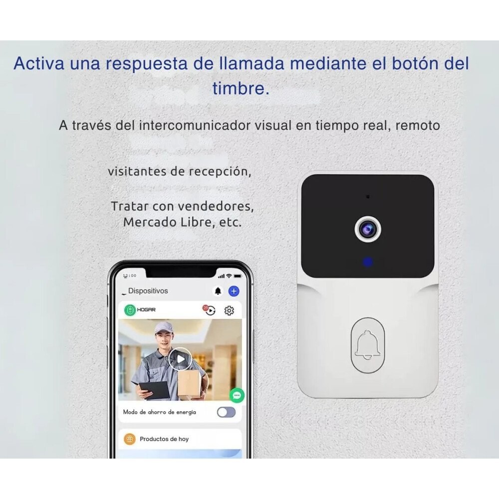 Timbre inalámbrico con cámara, con wifi para usar con su APP Timbre inalámbrico con cámara, con wifi para usar con su APP