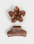 Broches Sets Hawaianas Set De Broches Con Glitter - Marron Chocolate