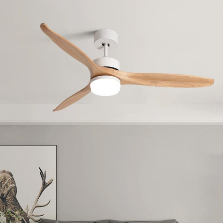 VENTILADOR DE TECHO EN MADERA 22W CON CONTROL REMOTO LOWA Luminaria LED y Ventilador de Techo con Control Remoto Lowa Natural Wooden