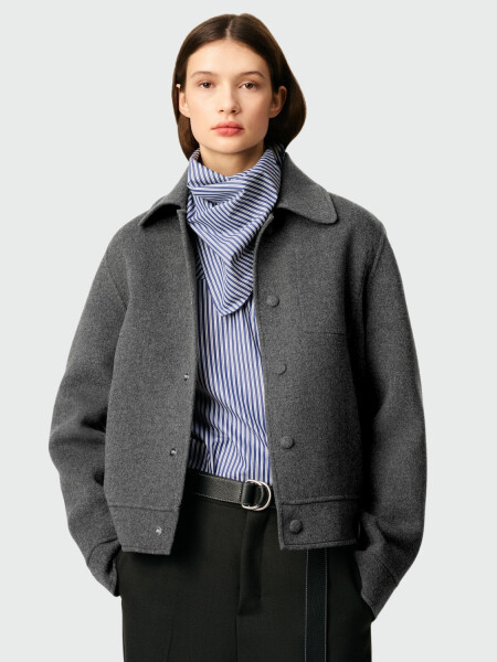 AMI PARIS - Chqueta Boxy Abotonada de Lana 055