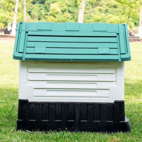 Casa Cucha Mascota Perro L 76x84x69 Resistente + Accesorio Verde