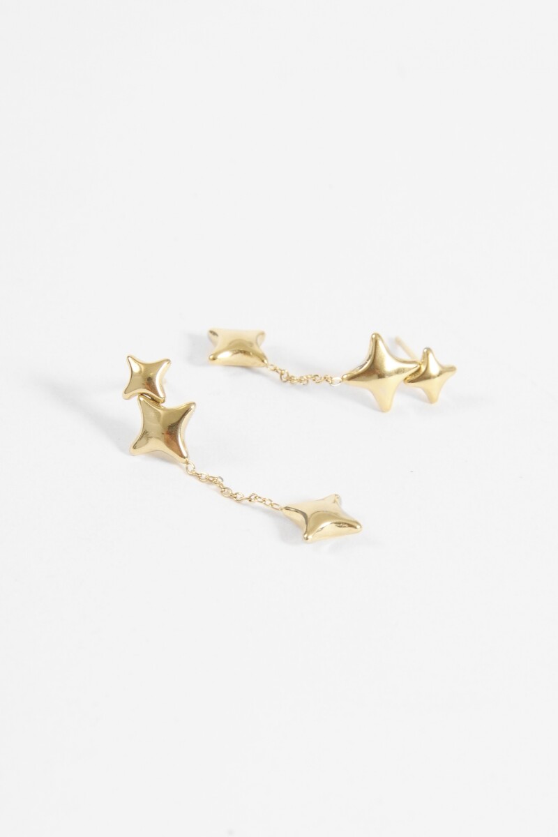 Caravanas acero estrella dorado