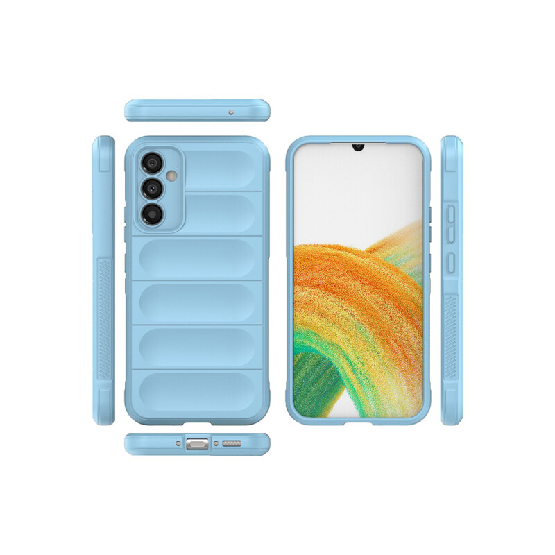 Protector Samsung Galaxy A34 engomado con textura color celeste Protector Samsung Galaxy A34 Engomado Con Textura Color Celeste