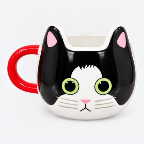 Taza De Gatito Blanco Y Negro