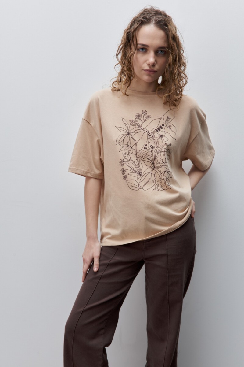 REMERA MECA Beige