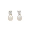 Caravanas Perlas-Plata 925-Con Perla y Zirconia- CA3226 Conperla