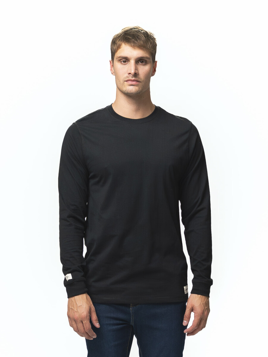 Remera Manga Larga Algodón - Negro 