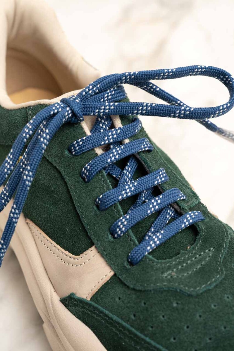 Zapatilla Gamuza Combinada Verde