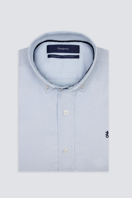 Camisa de Hombre Premium Lisa Celeste