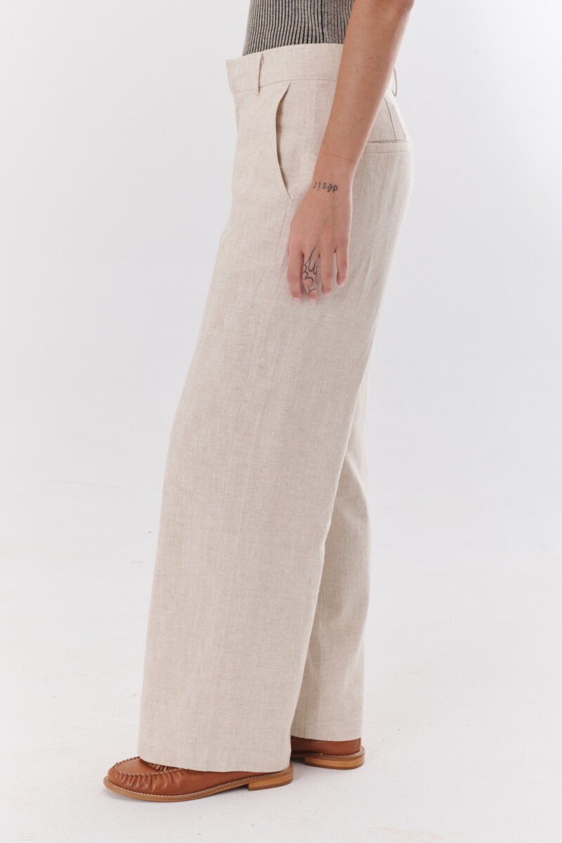 PANTALON LINO PIA BEIGE