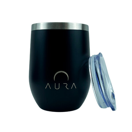 Mate Aura con Tapa 220ML Acero Inoxidable NEGRO