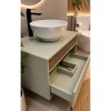 Mueble de baño 1 cajón verde y nogal 80cm Mueble De Baño 1 Cajón Verde Y Nogal 80cm