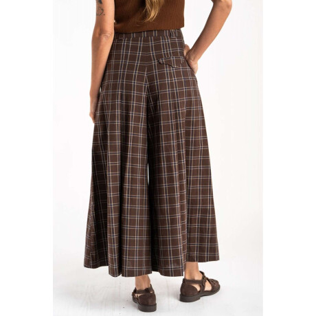Pantalón Extra Wide Cuadros Marino