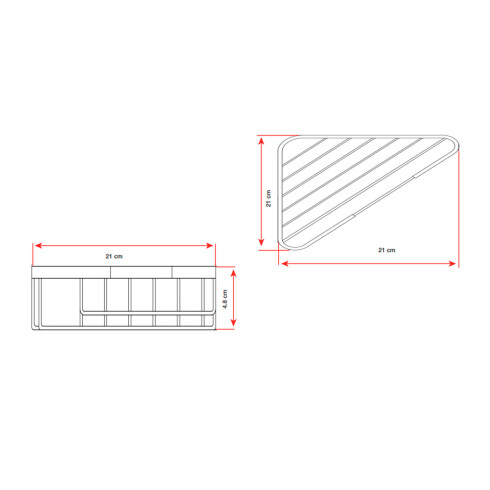 Jabonera Triangular Cromada Tipo Rejilla 21 X 21 X4.8 Cm 000