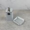 Set Dispensador de jabón 350 ml + Porta jabón BLANCO