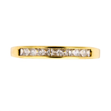 Anillo de oro 18 ktes con circonia, MEDIO SiN FIN. Anillo de oro 18 ktes con circonia, MEDIO SiN FIN.
