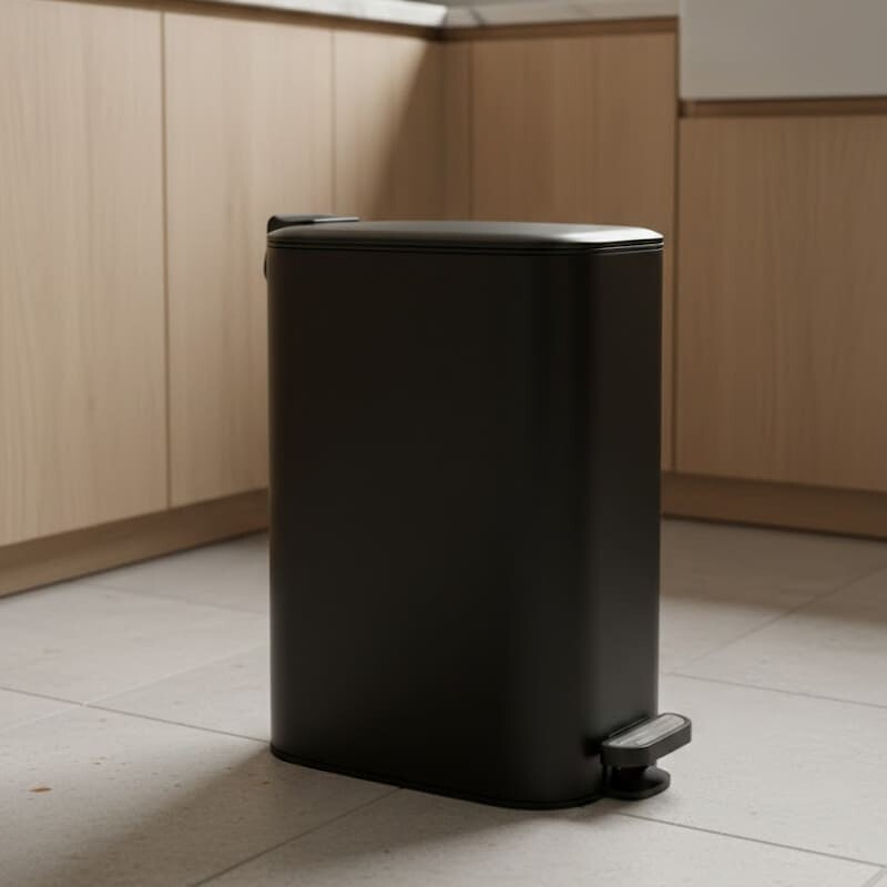 Tacho cesto de basura acero inoxidable 20L Rectangular con tapa a pedal Tacho cesto de basura acero inoxidable 20L Rectangular con tapa a pedal