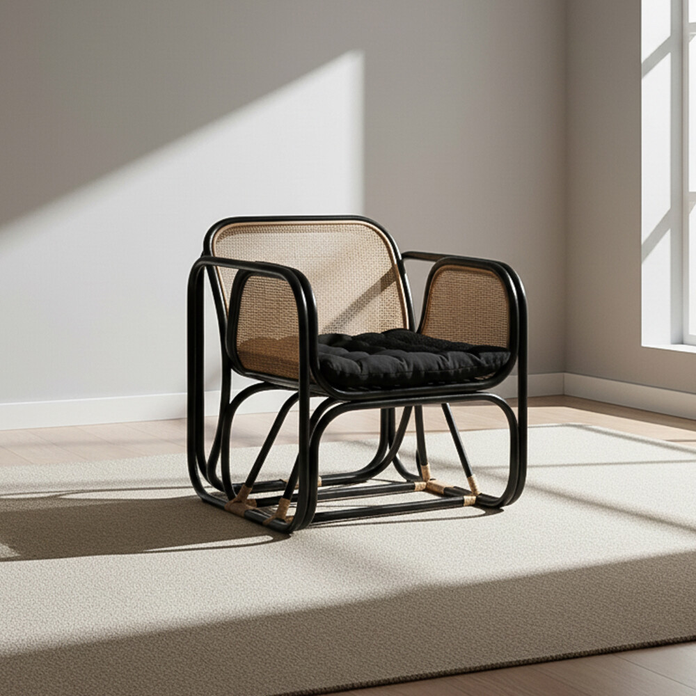 BUTACA RATTAN NEGRO MANAO