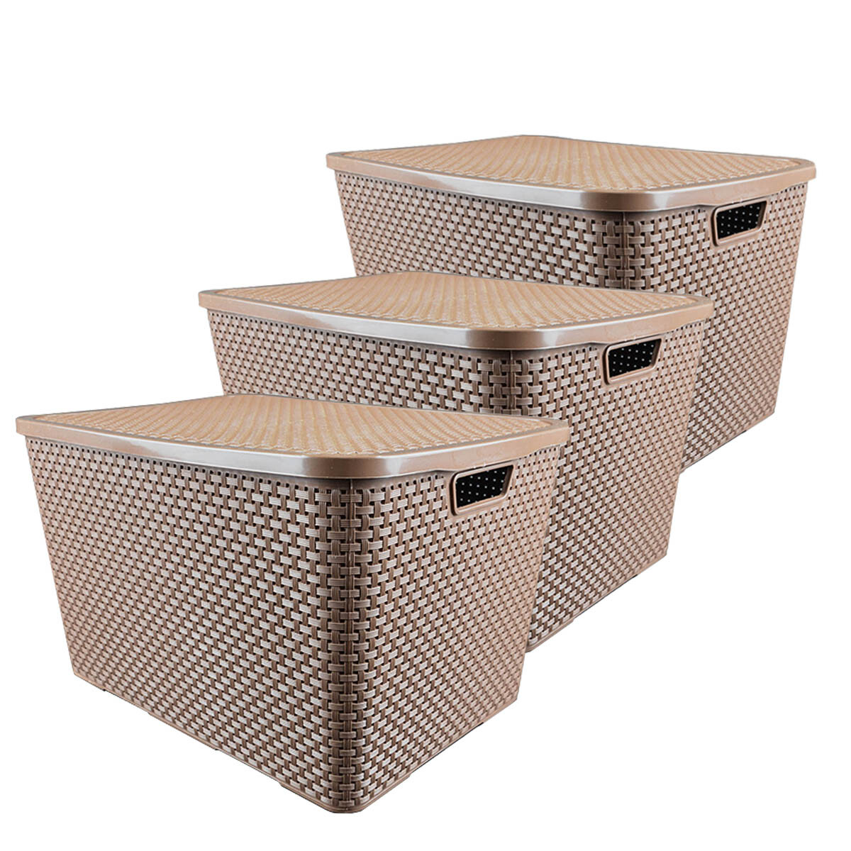 Set x3 Caja ratan 40 lts - MARRON 