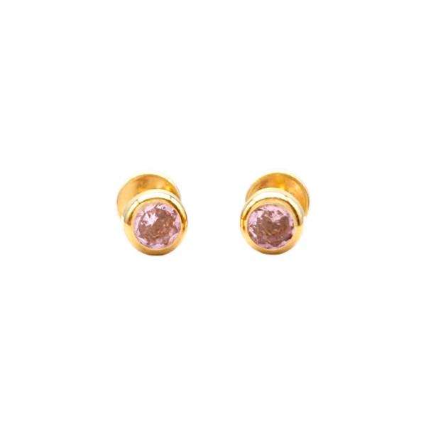 Abridores Punto de luz-Oro 18k-Piedra Zirconia-AB9531 conpiedra