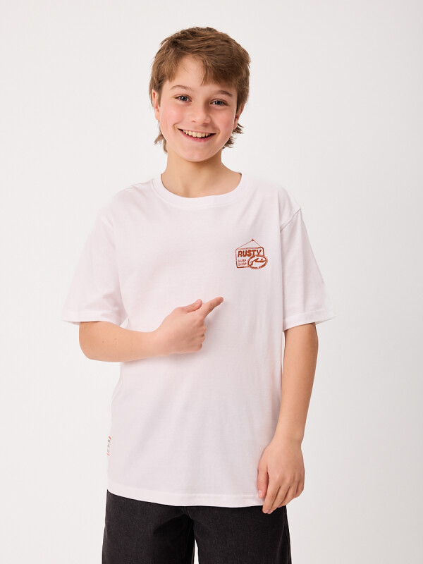 T-SHIRT SURFSIDE TEEN RUSTY Blanco