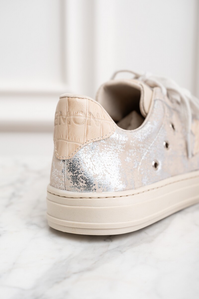 Zapatilla Cuero Nácar