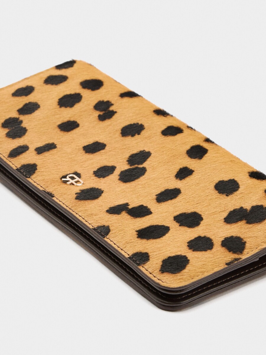 Cartera De Piel Estampado Animal camel