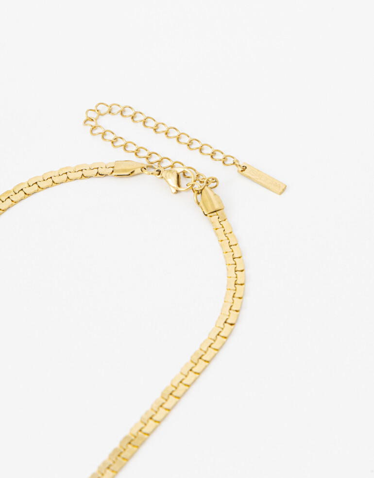 Collares Cortos Metal Collar Corto De Acero - Dorado