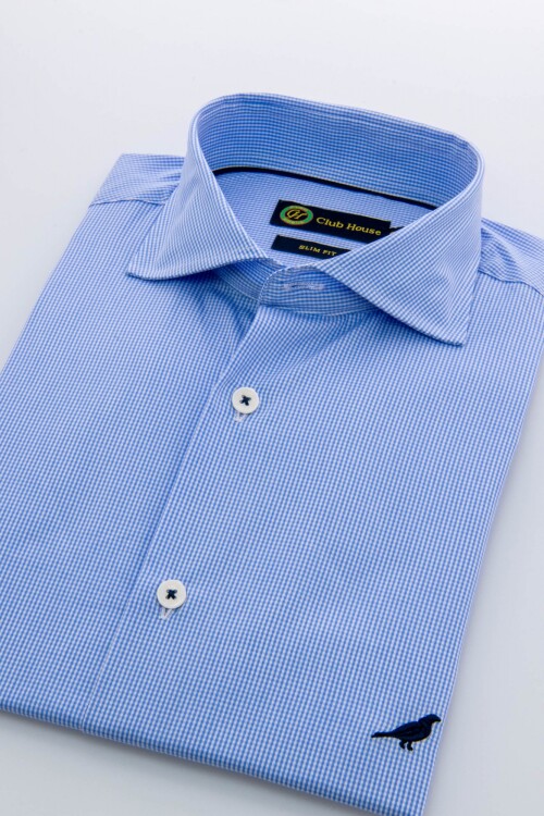 Camisa Slim-Fit Hudson collar Cuadros