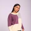 Buzo Dama Tejido Combinado Canva XS-XL Violeta/gris/beige