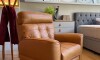 Poltrona Reclinable Eléctrica 100% cuero - Aurora Marrón