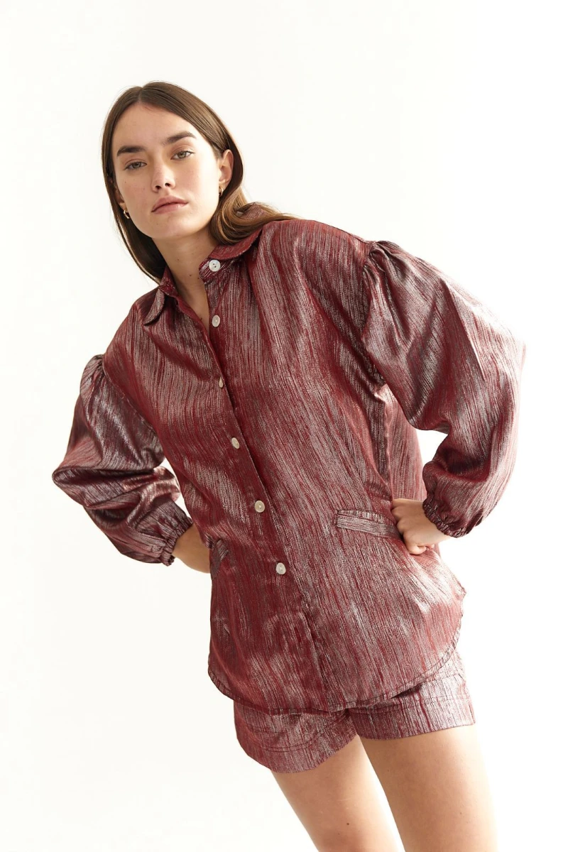 Camisa Almendra bordo l