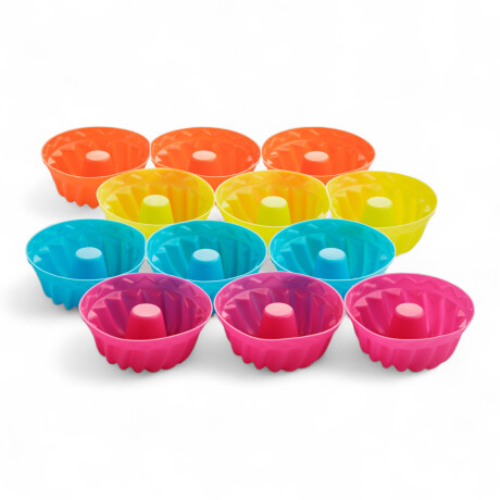 12 piezas molde individual budin/flan 6,5 x 2,7 cm Silicona Sin Color