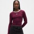 INTL LS MOD RIB CROP TEE TUSCAN RED