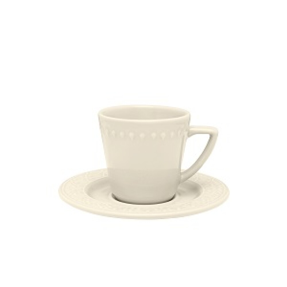 Taza te con plato 220 ml- Mendi Marfil Taza te con plato 220 ml- Mendi Marfil